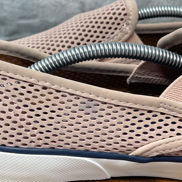 Sperry Sneakers Womens 8 Pink Pier Side Perforated Leather Slip On Boat Shoes - Picture 10 of 16